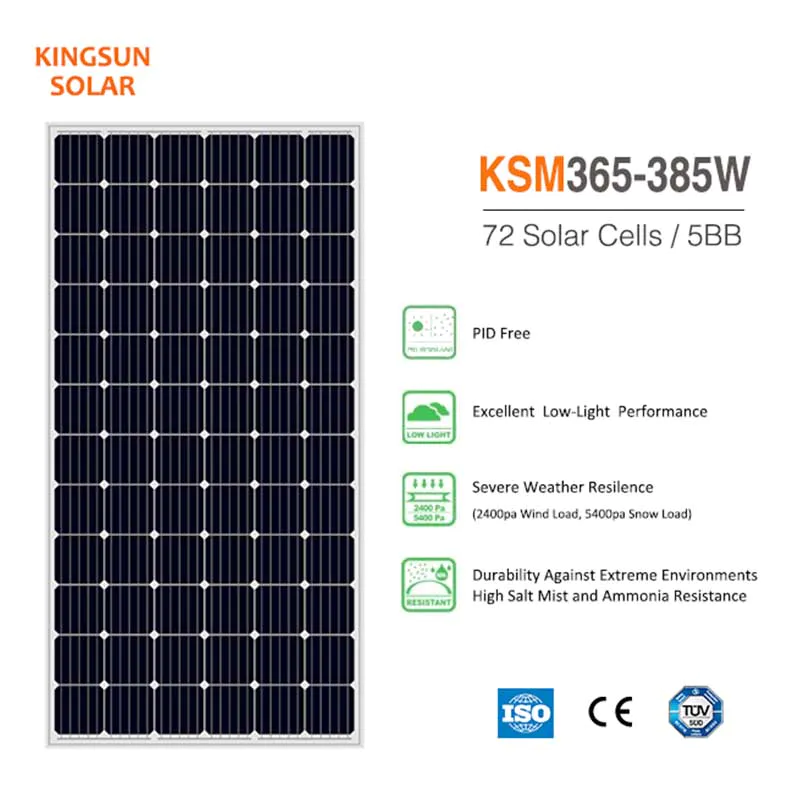 365W-385W Monocrystalline Silicon Solar Panel / Module