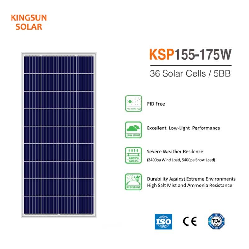 155W-175W Polycrystalline Silicon Solar Panel / Module