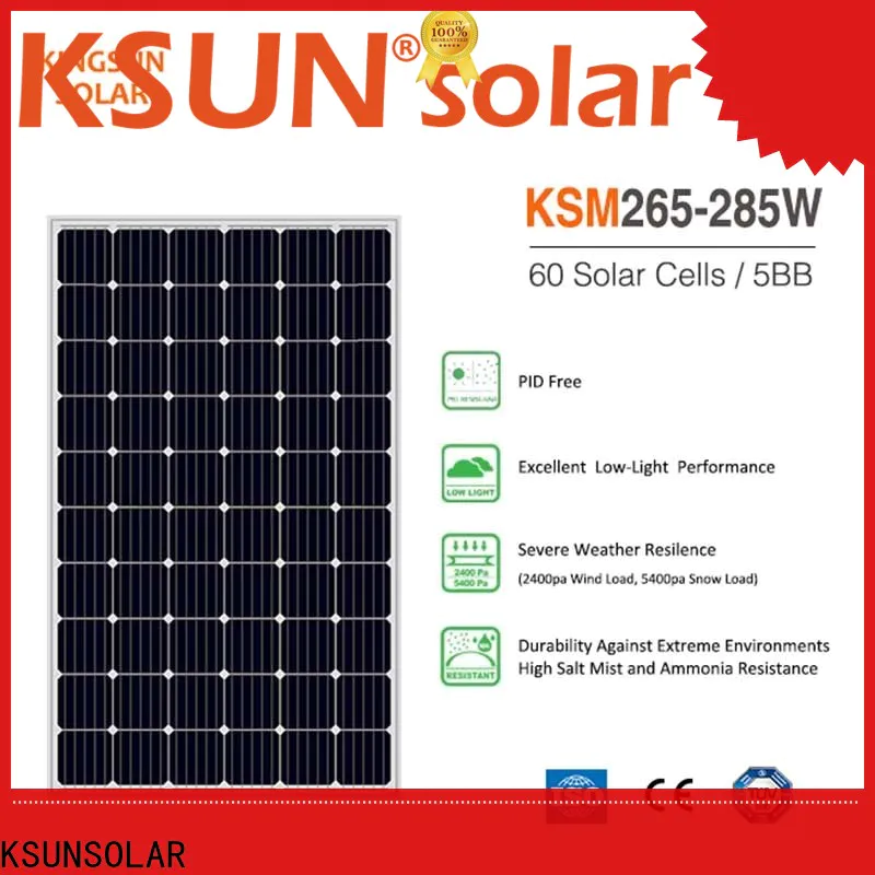 KSUNSOLAR monocrystalline solar panel manufacturers factory for Power generation